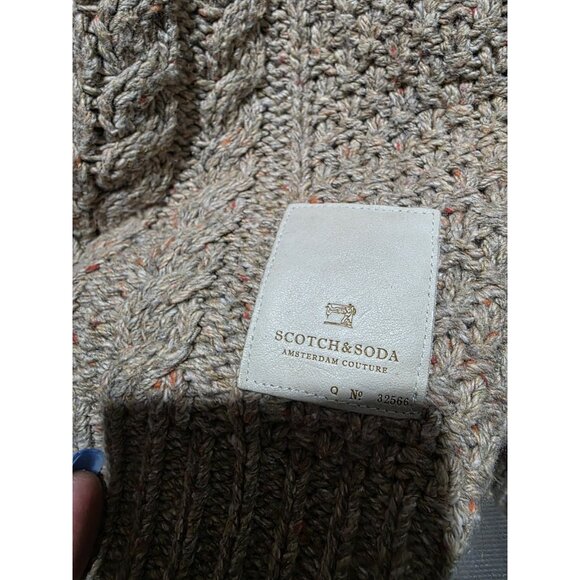 Scotch & Soda Tan Chunky Cableknit Fisherman Sweater Men's Large Pullover - Picture 2 of 7
